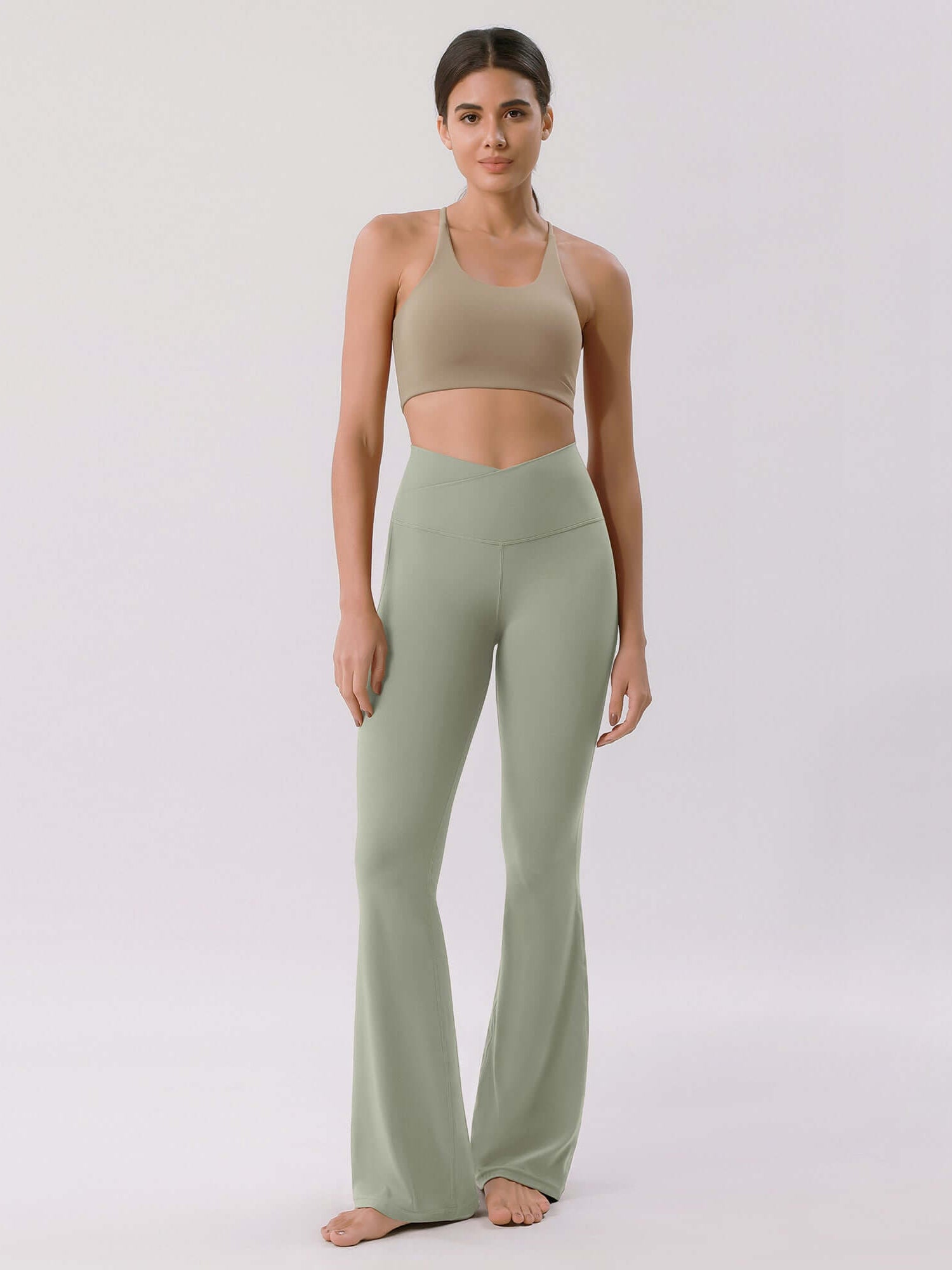 Cloud Feeling 30 Crossover High Waist Flared Pants - ododos