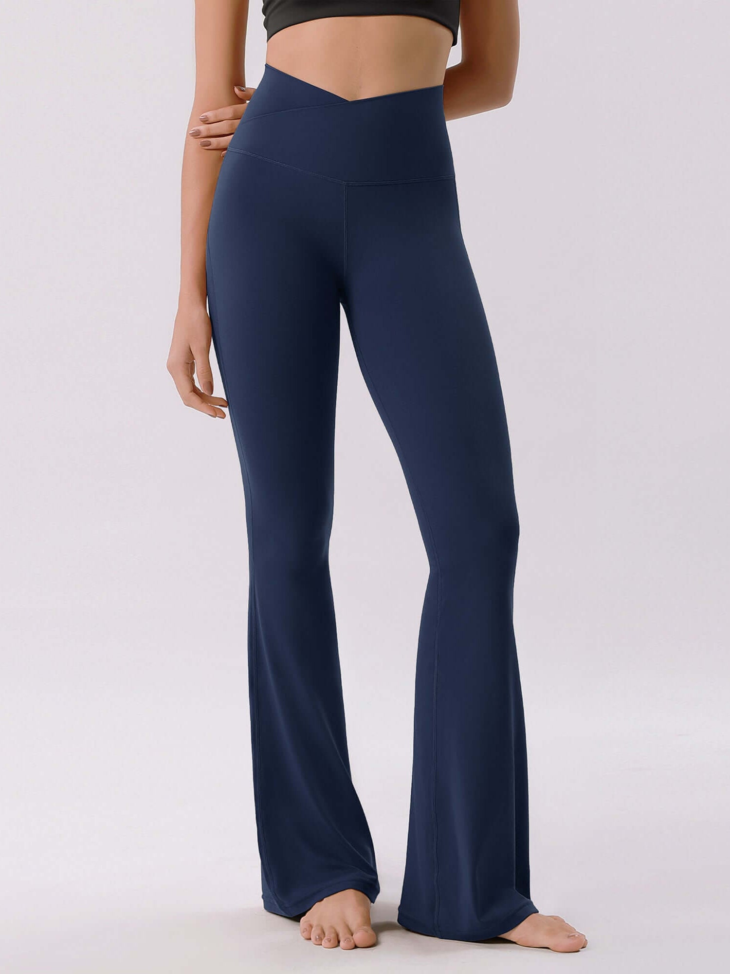 Cloud Feeling 30 Crossover High Waist Flared Pants - ododos