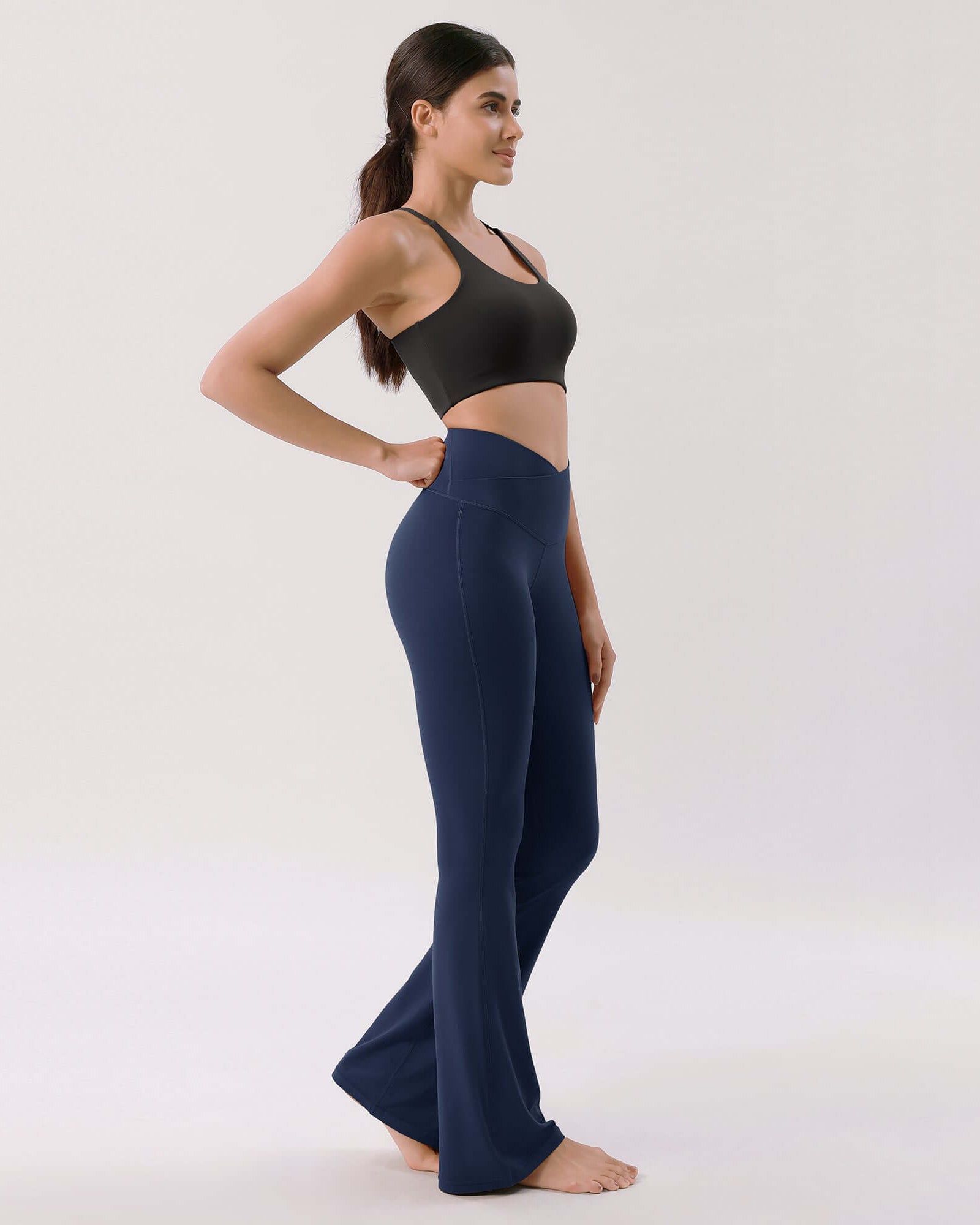 Cloud Feeling 32 Crossover High Waist Flared Pants - ododos