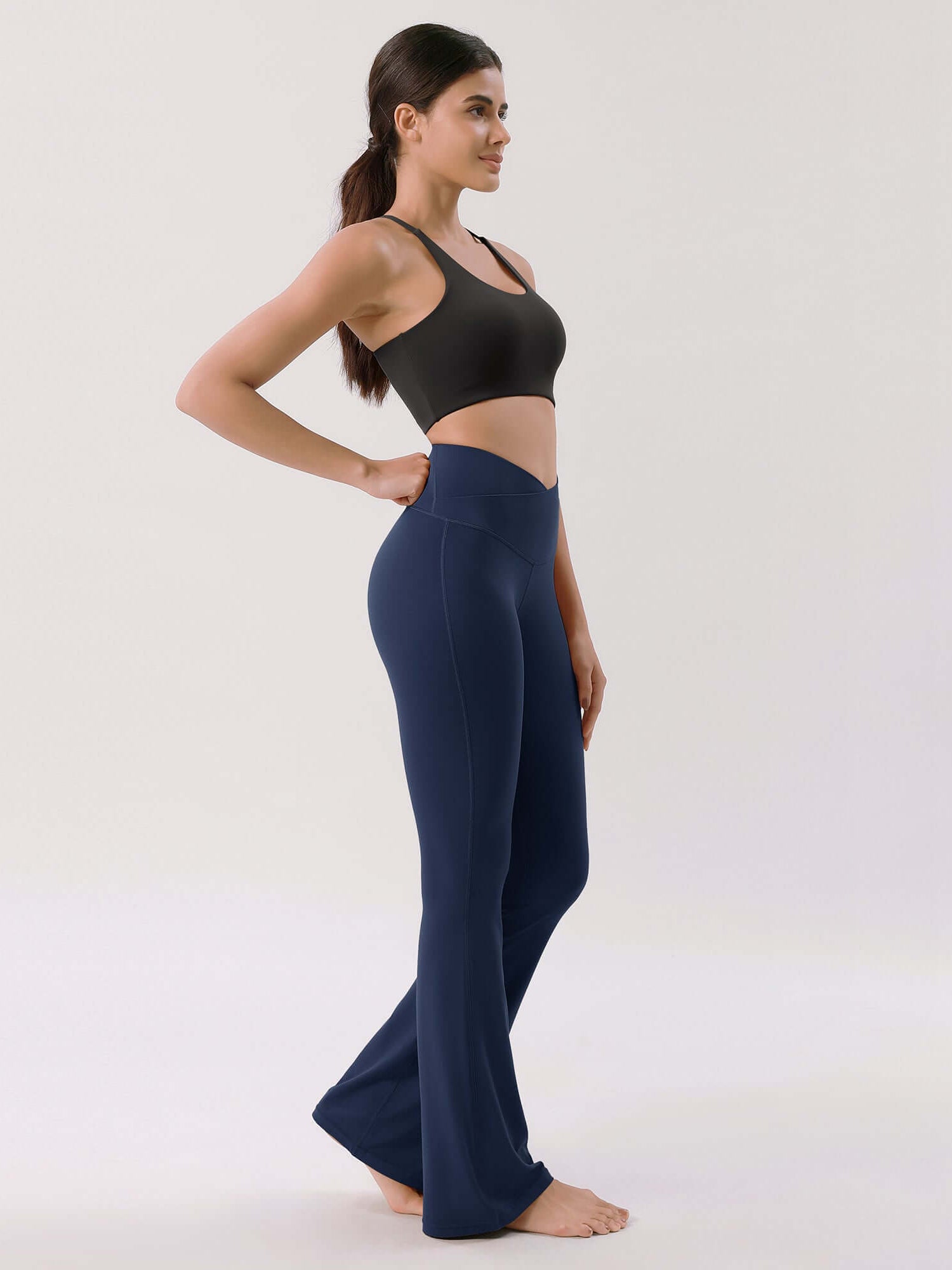 Cloud Feeling 32 Crossover High Waist Flared Pants - ododos
