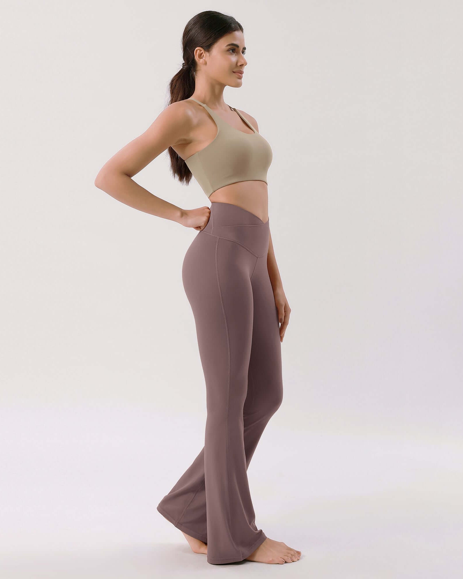 Cloud Feeling 30 Crossover High Waist Flared Pants - ododos