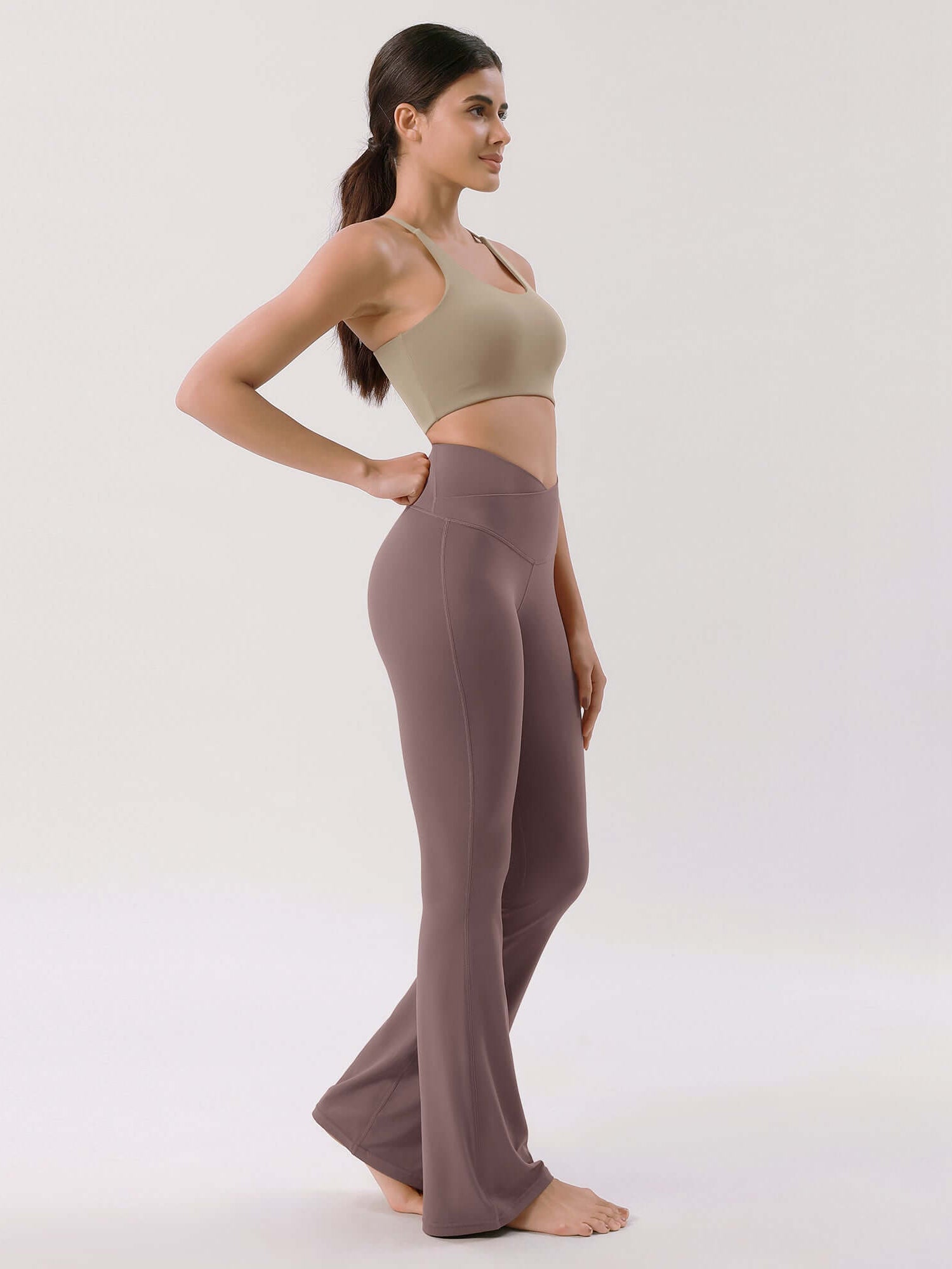 Cloud Feeling 32 Crossover High Waist Flared Pants - ododos
