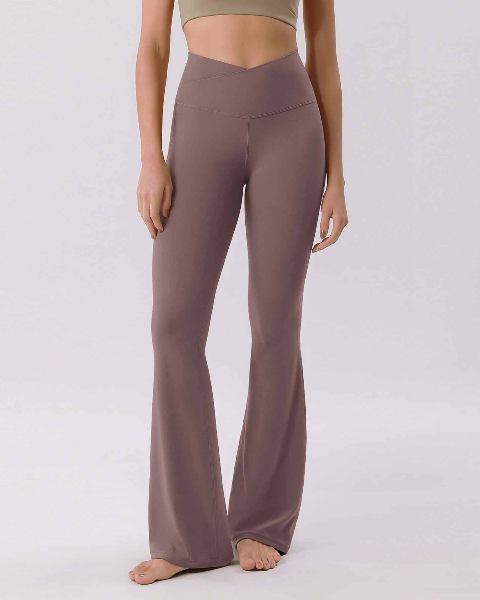 Cloud Feeling 30 Crossover High Waist Flared Pants - ododos