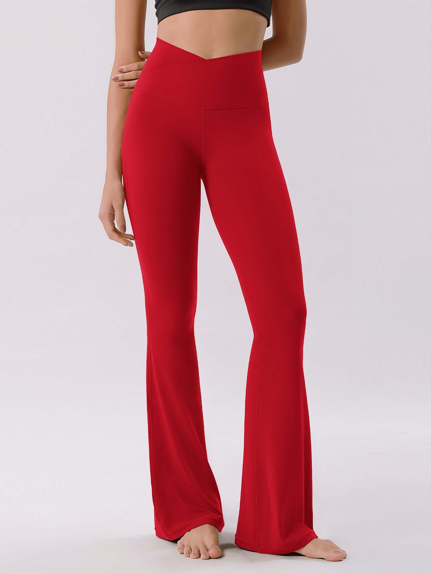 Cloud Feeling 32 Crossover High Waist Flared Pants - ododos