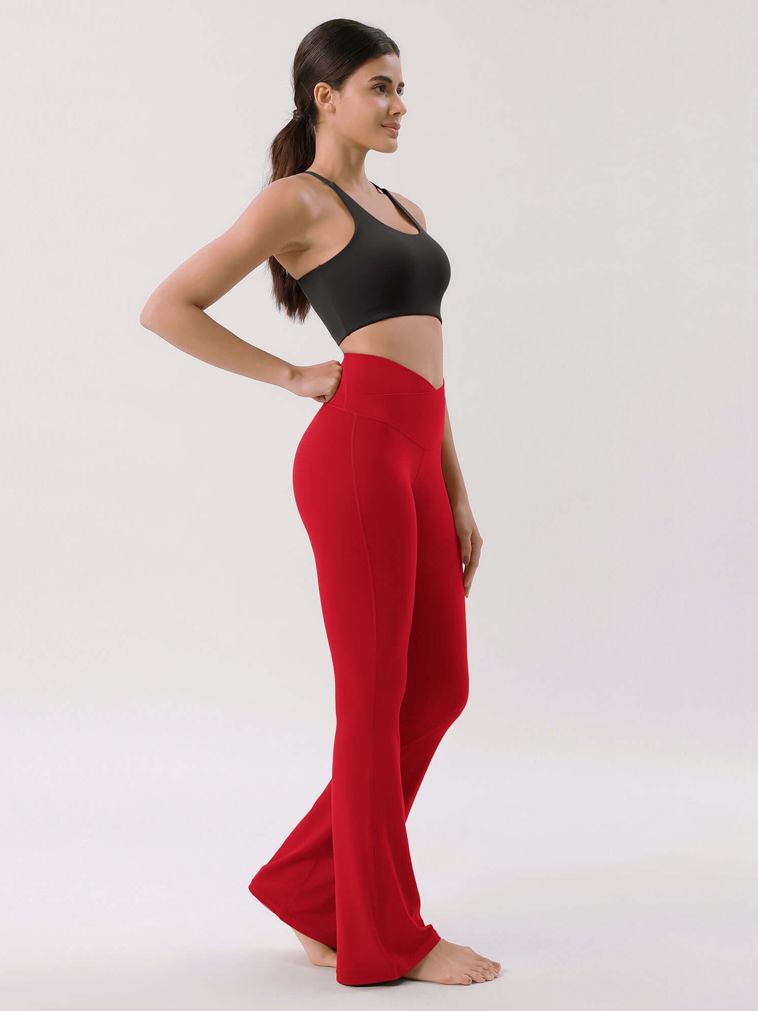 Cloud Feeling 32 Crossover High Waist Flared Pants - ododos