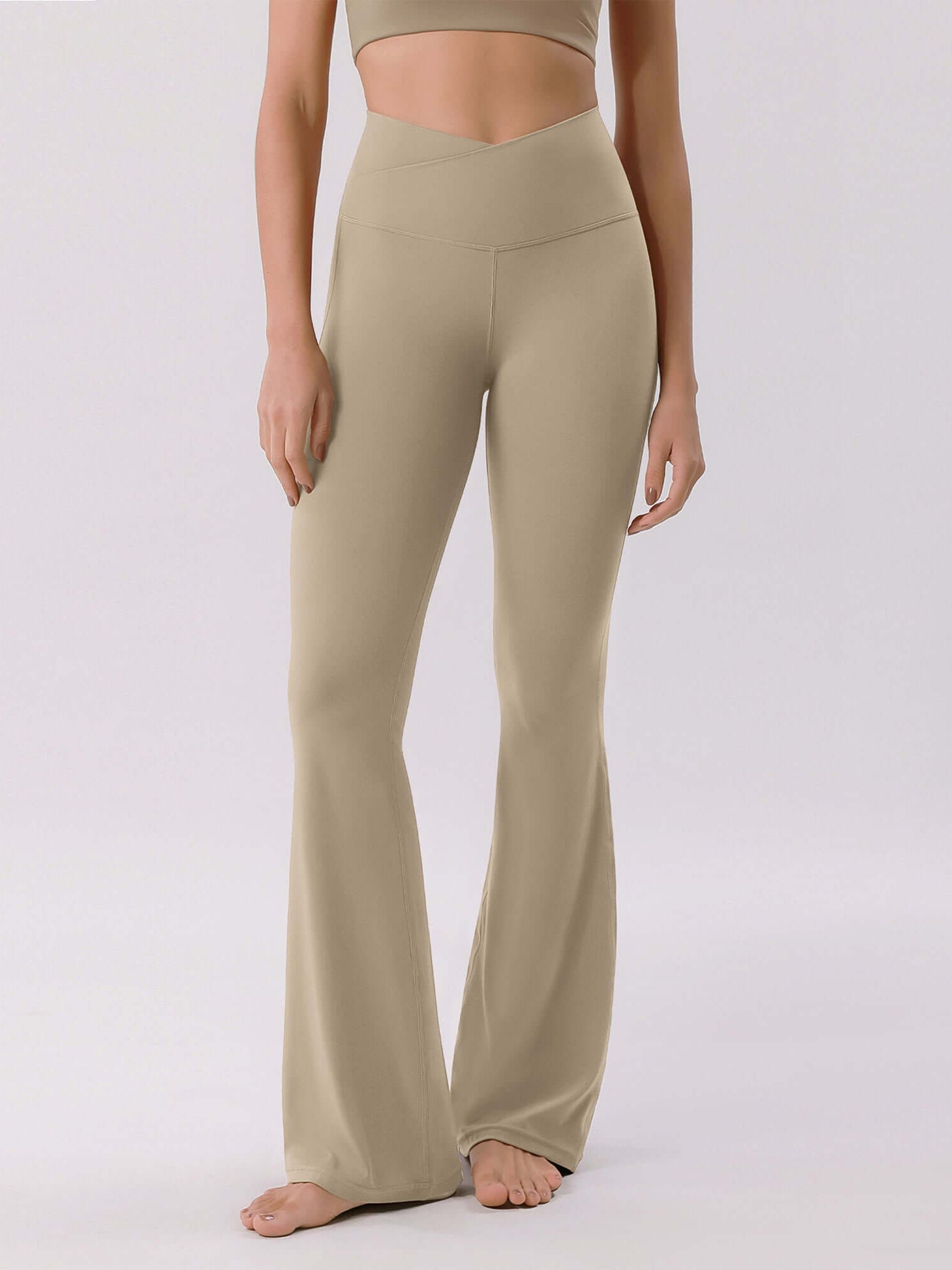 Cloud Feeling 30 Crossover High Waist Flared Pants - ododos