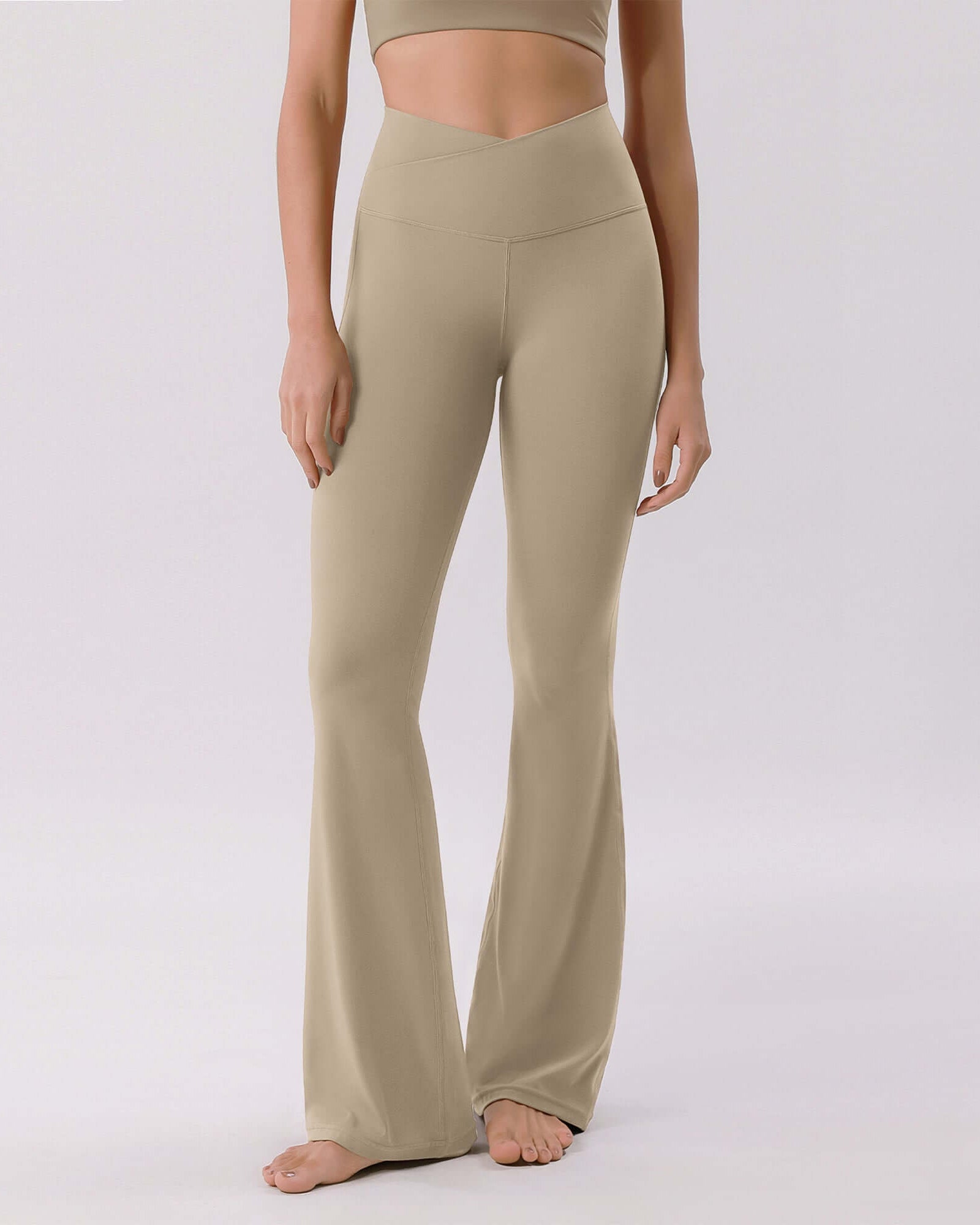 Cloud Feeling 32 Crossover High Waist Flared Pants - ododos