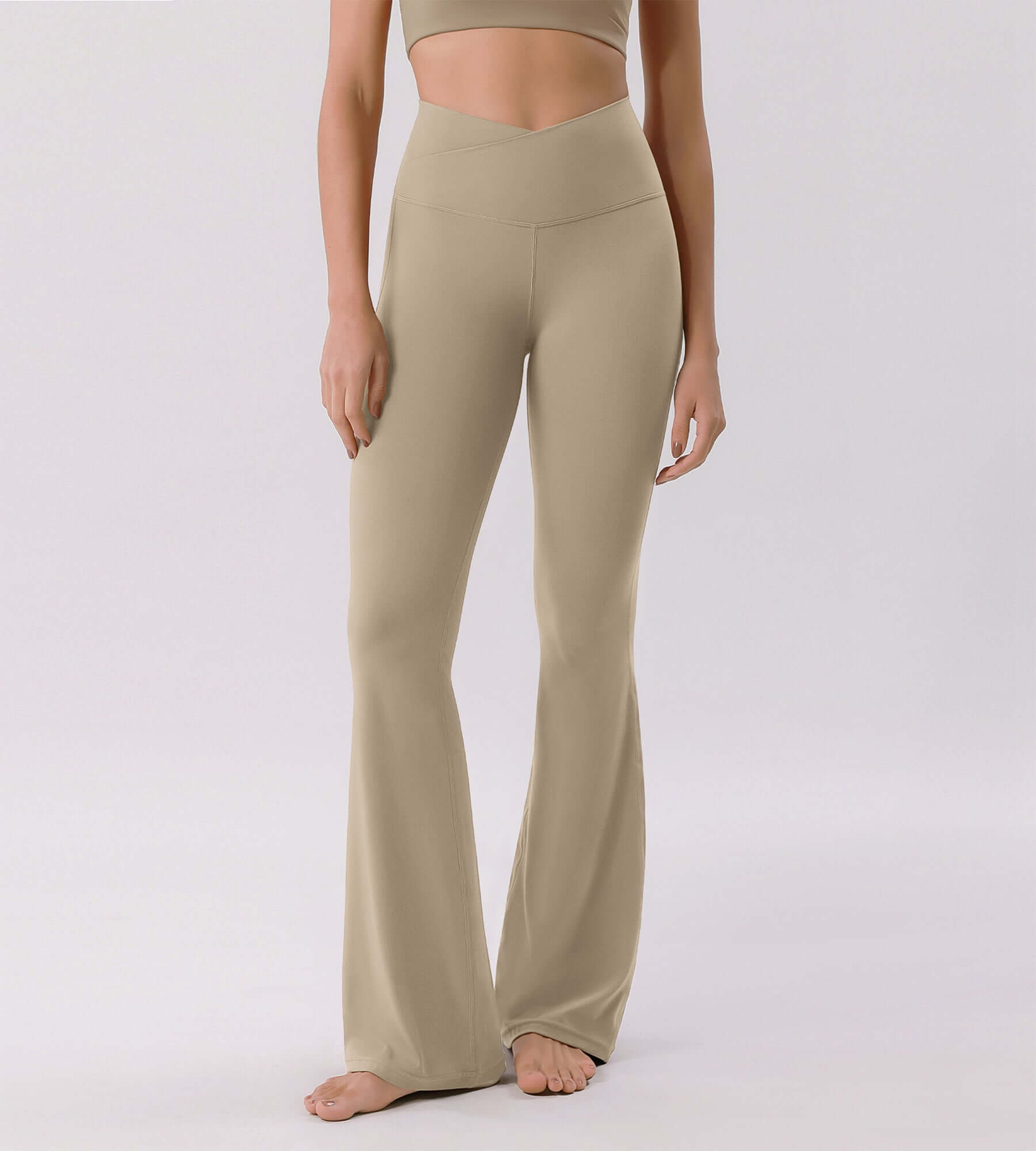 Cloud Feeling 32 Crossover High Waist Flared Pants - ododos