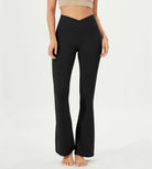 32 Cloud Feeling High Waist Bootcut Lounge Yoga Pants with Back Onyx Black Grey - ododos