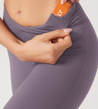31??Cross Waist Workout Yoga Flare Pants - ododos
