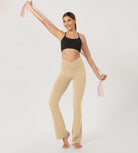 29??Cross Waist Sports Flare Yoga Pants - ododos