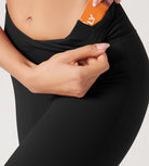 31??Cross Waist Workout Yoga Flare Pants - ododos