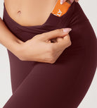 31??Cross Waist Workout Yoga Flare Pants - ododos