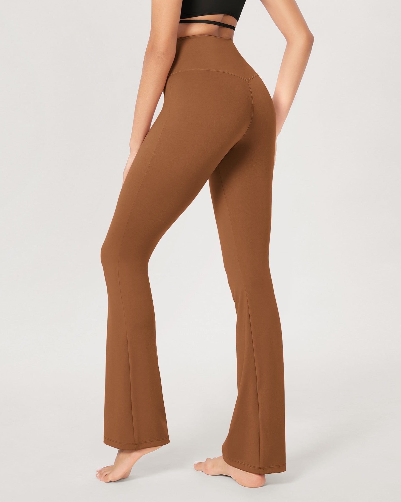 31??Cross Waist Workout Yoga Flare Pants - ododos