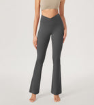29??Cross Waist Sports Flare Yoga Pants - ododos