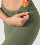 31??Cross Waist Workout Yoga Flare Pants - ododos