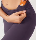31??Cross Waist Workout Yoga Flare Pants - ododos
