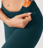 31??Cross Waist Workout Yoga Flare Pants - ododos