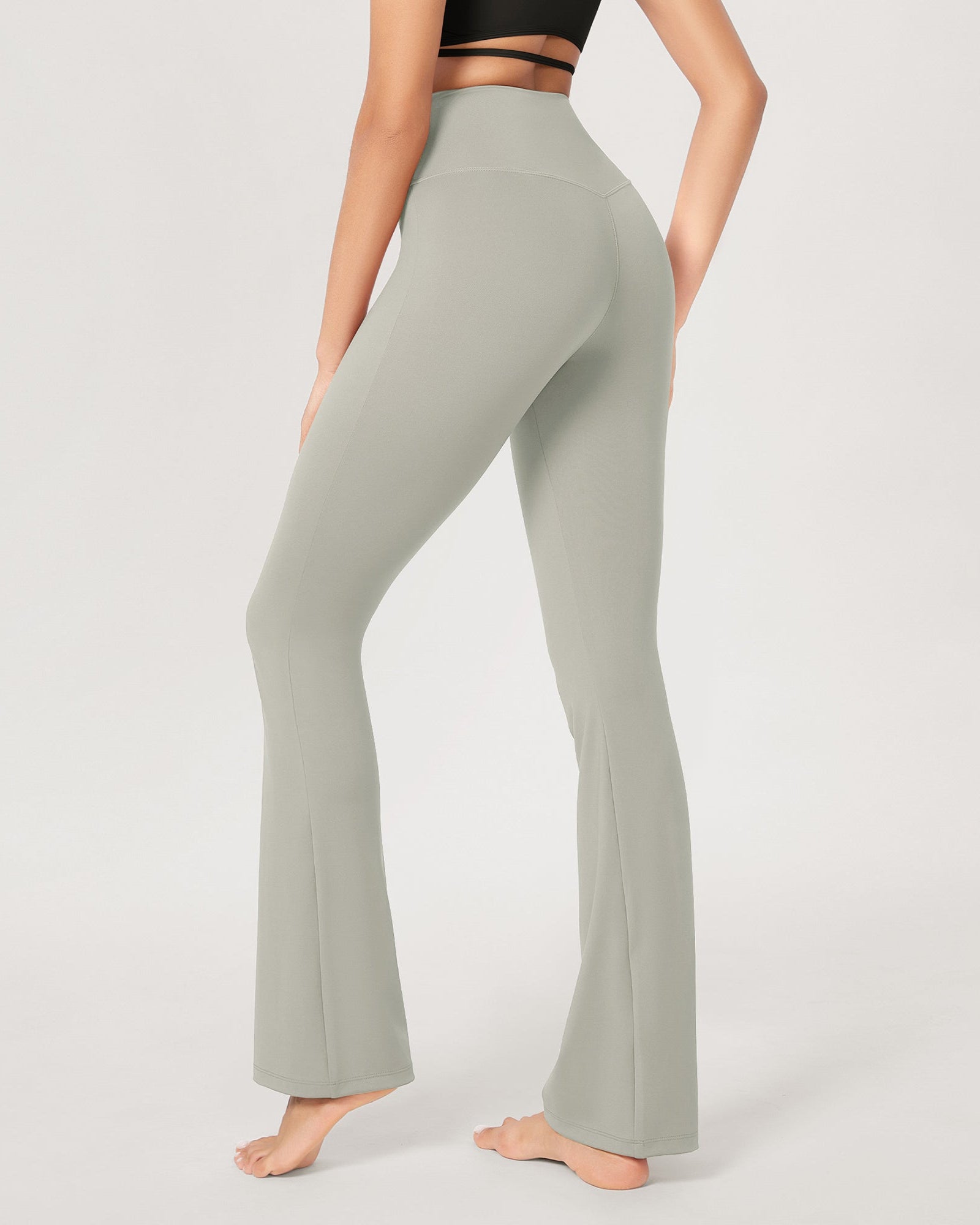 31??Cross Waist Workout Yoga Flare Pants - ododos