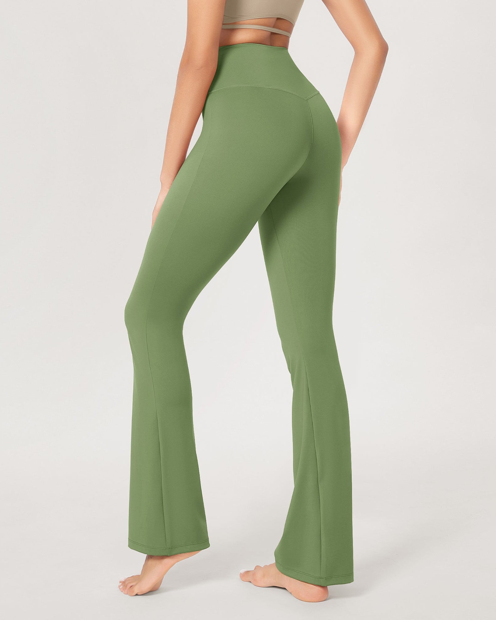 31??Cross Waist Workout Yoga Flare Pants - ododos