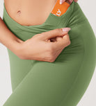 31??Cross Waist Workout Yoga Flare Pants - ododos