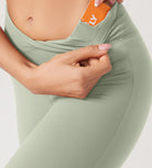 31??Cross Waist Workout Yoga Flare Pants - ododos