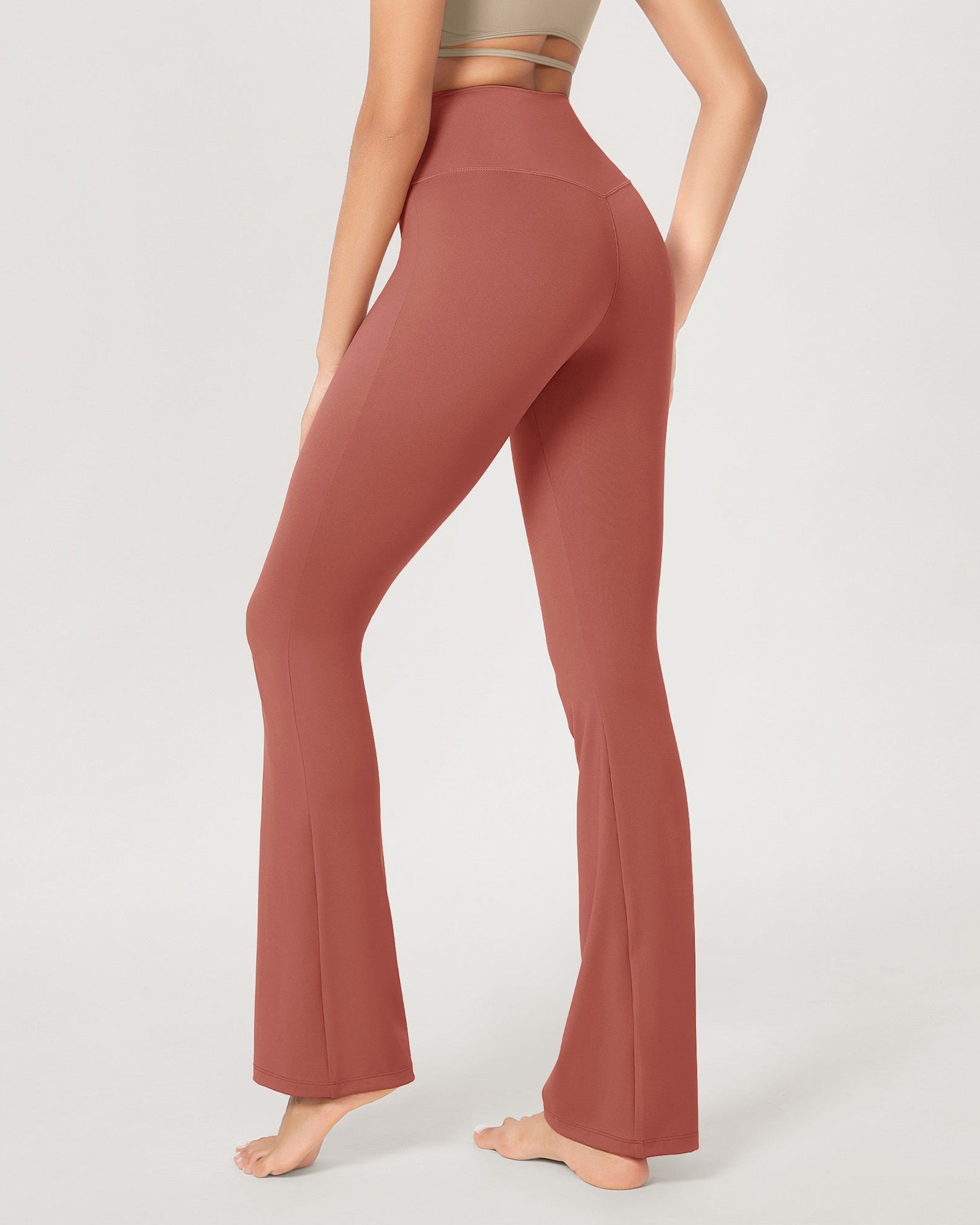 31??Cross Waist Workout Yoga Flare Pants - ododos