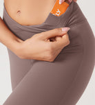 31??Cross Waist Workout Yoga Flare Pants - ododos