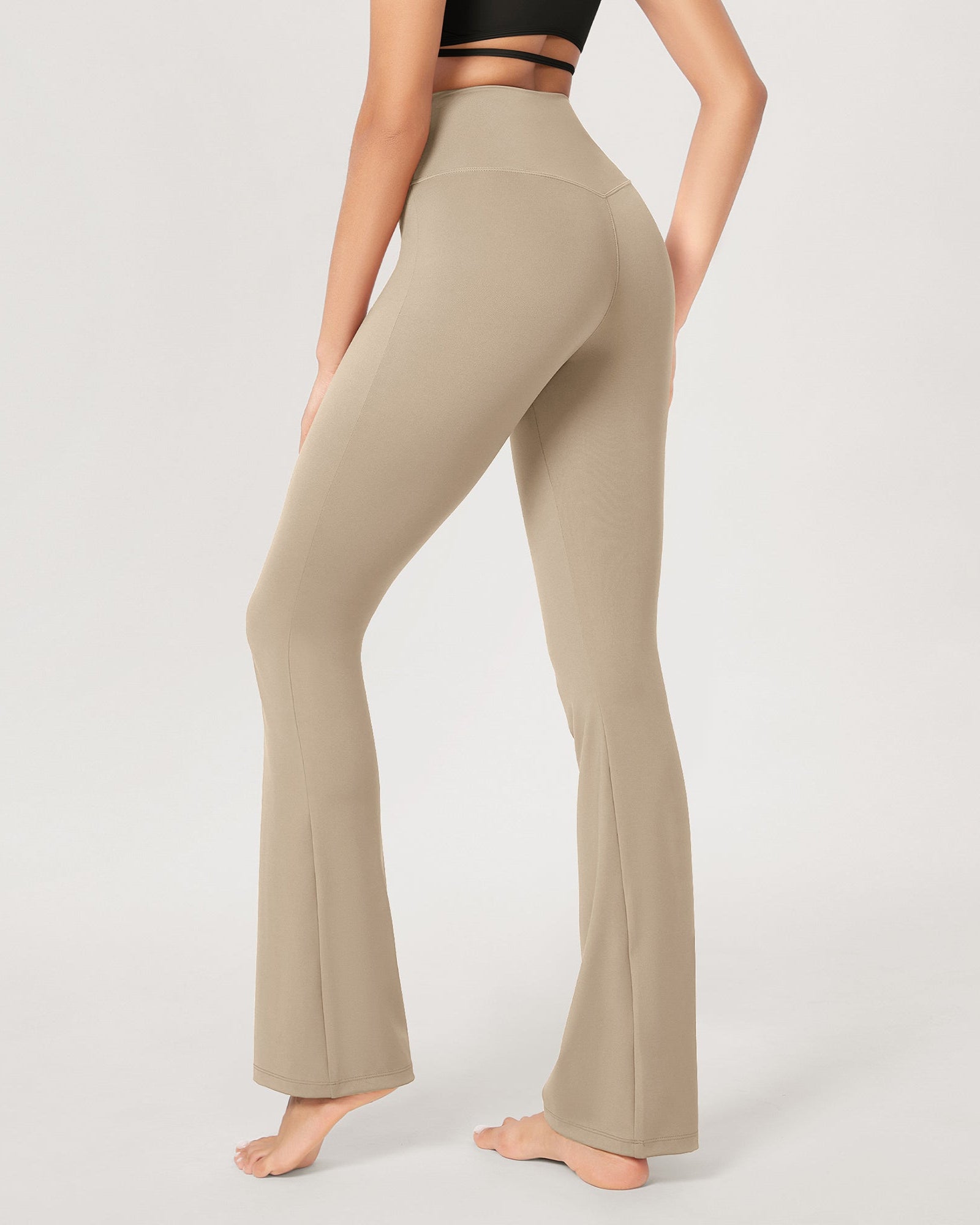 31??Cross Waist Workout Yoga Flare Pants - ododos