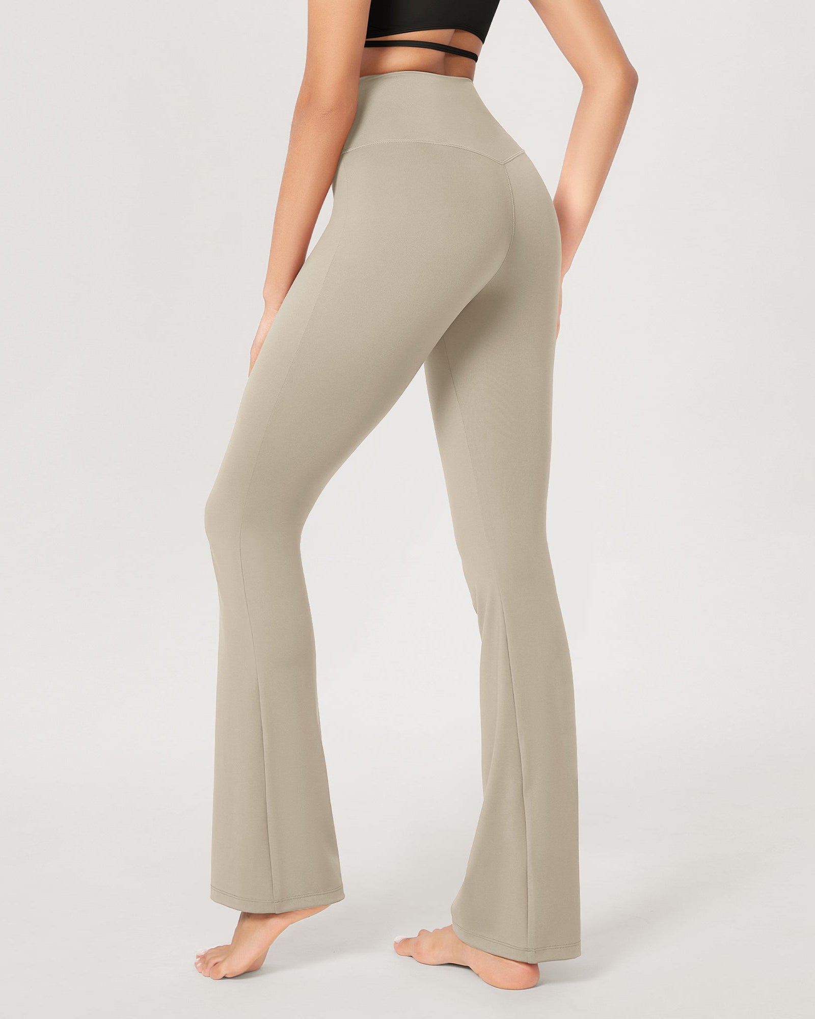 31??Cross Waist Workout Yoga Flare Pants - ododos