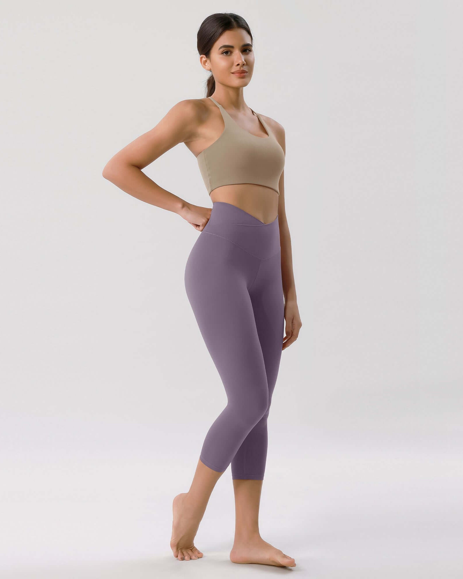 Odcloud 23 Crossover High Wasit Lounge 7/8 Leggings with Pockets - ododos