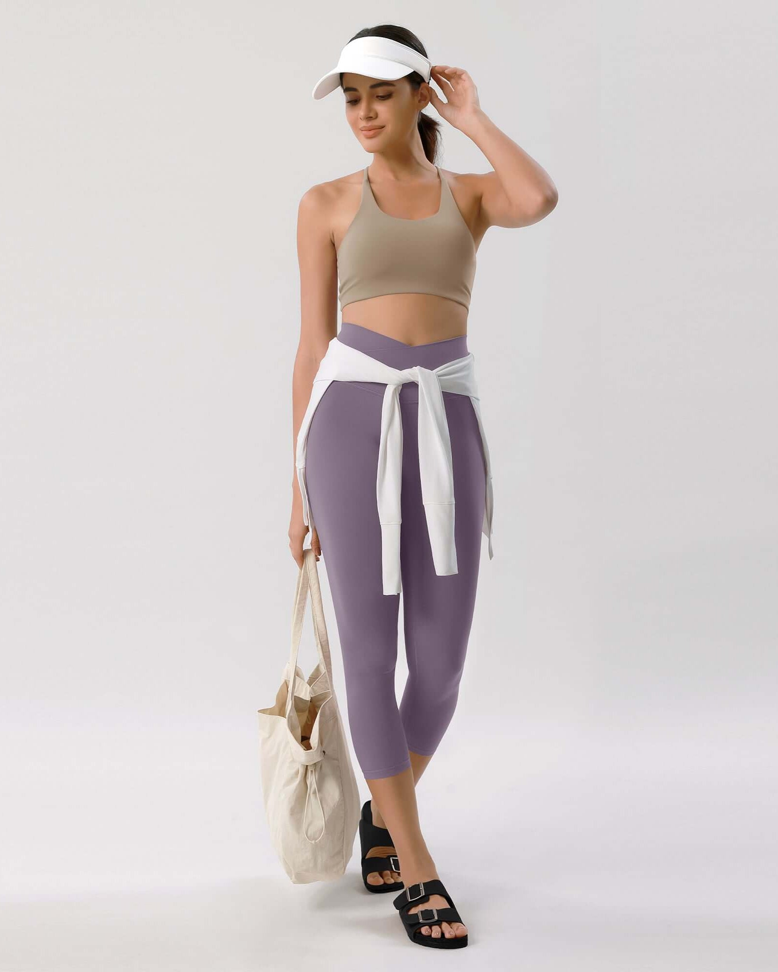 Odcloud 23 Crossover High Wasit Lounge 7/8 Leggings with Pockets - ododos