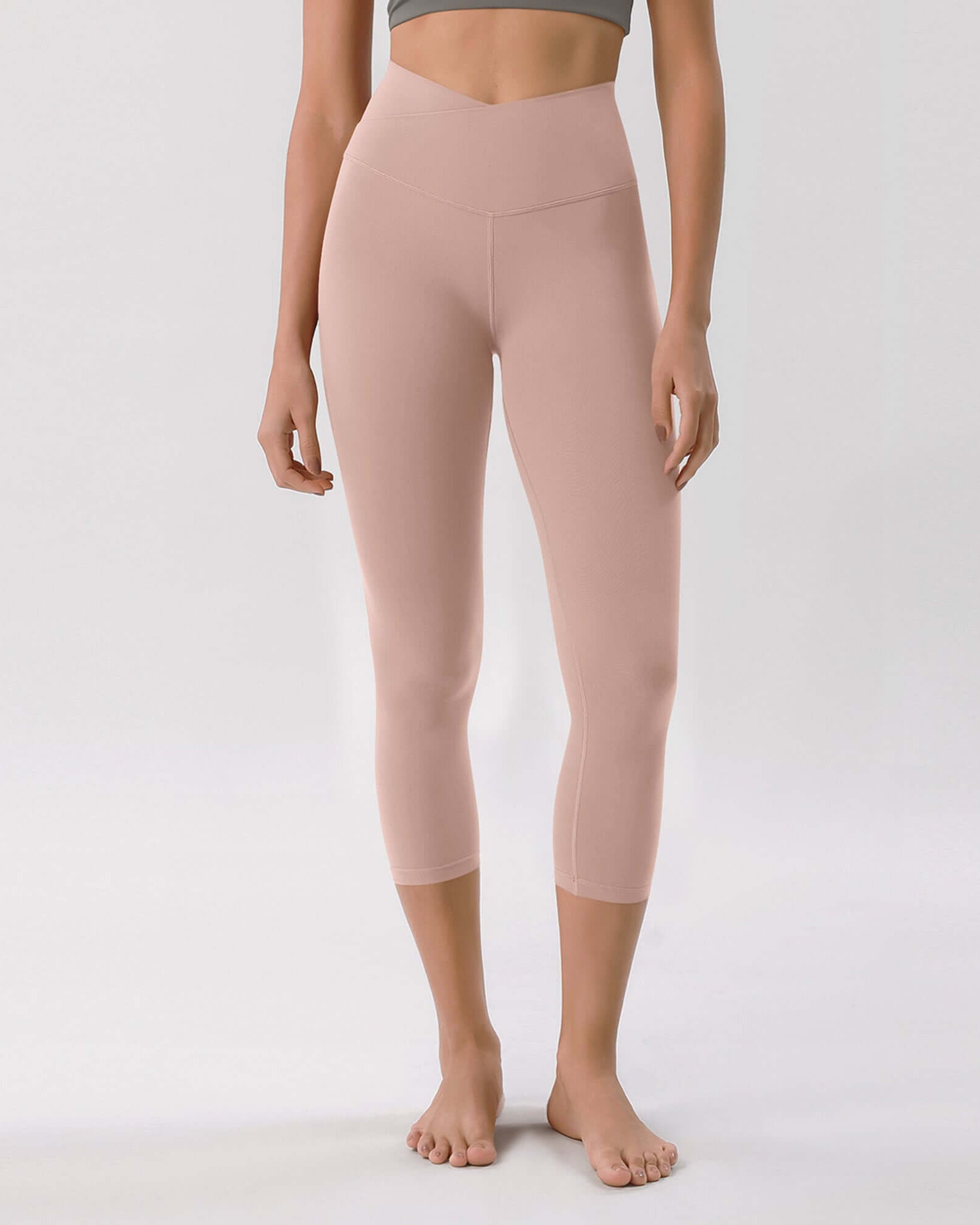 Odcloud 23 Crossover High Wasit Lounge 7/8 Leggings with Pockets Dusty Pink - ododos