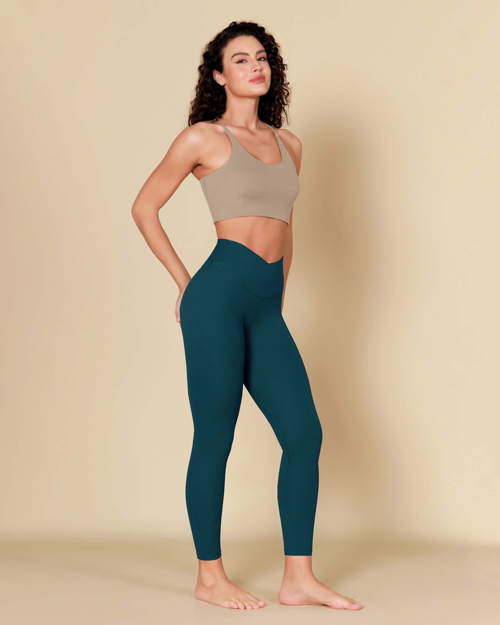 ODCLOUD 7/8 Crossover Leggings with Back Pocket Forest Teal - ododos