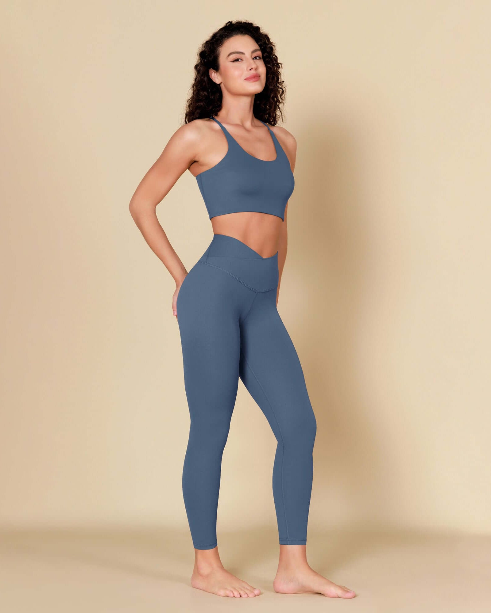 ODCLOUD 7/8 Crossover Leggings with Back Pocket Ink Blue - ododos