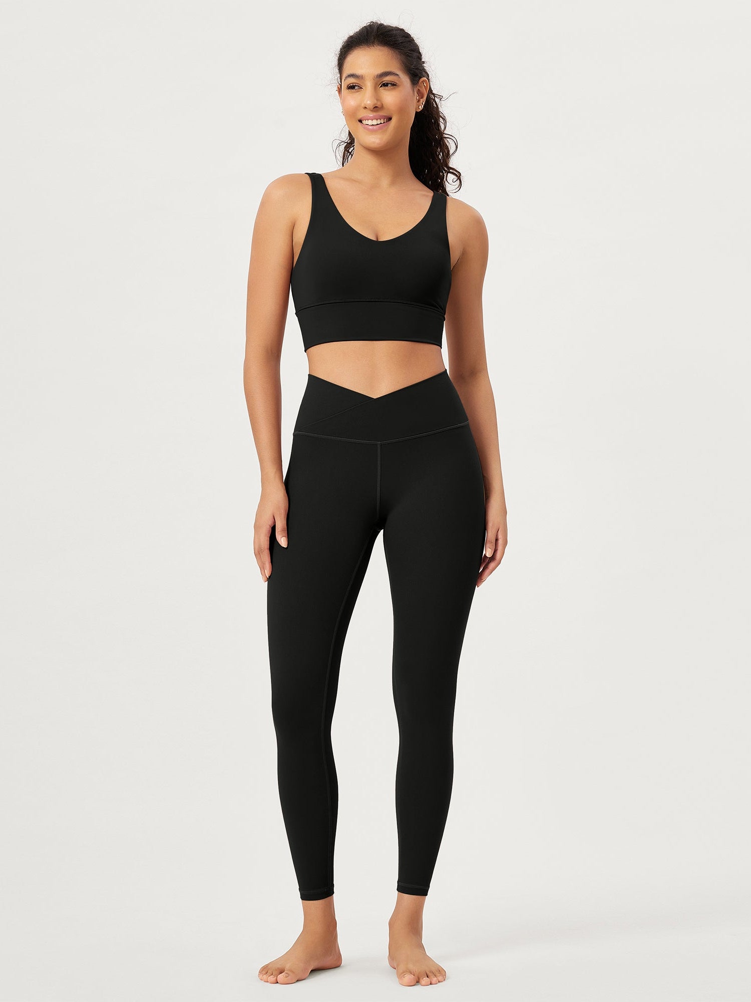 25 Buttery Soft Crossover Lounge Yoga Waist Leggings Black - ododos