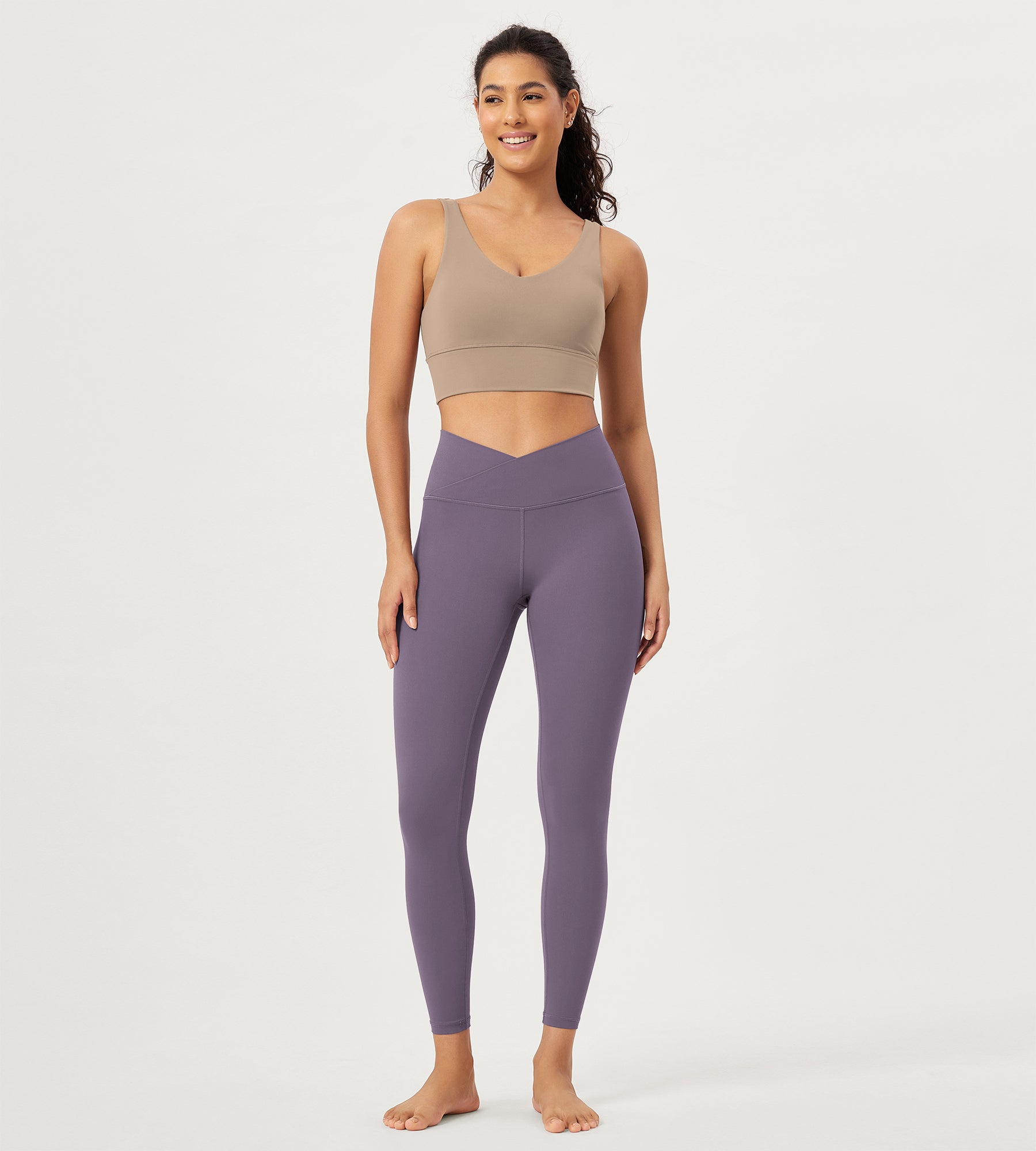 2 Pack 25 Buttery Soft Crossover Lounge Yoga Waist Leggings - ododos
