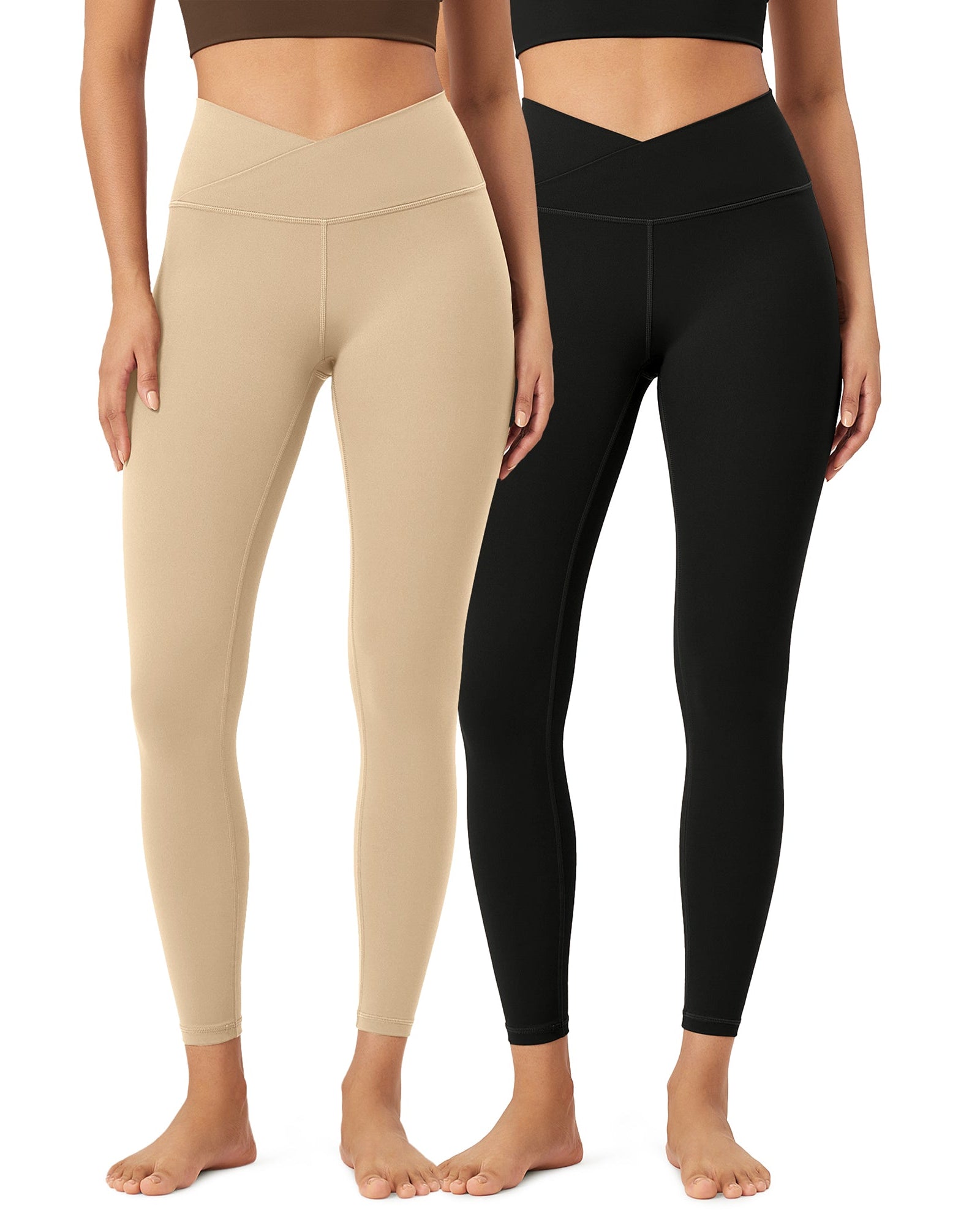 2 Pack 25 Buttery Soft Crossover Lounge Yoga Waist Leggings - ododos