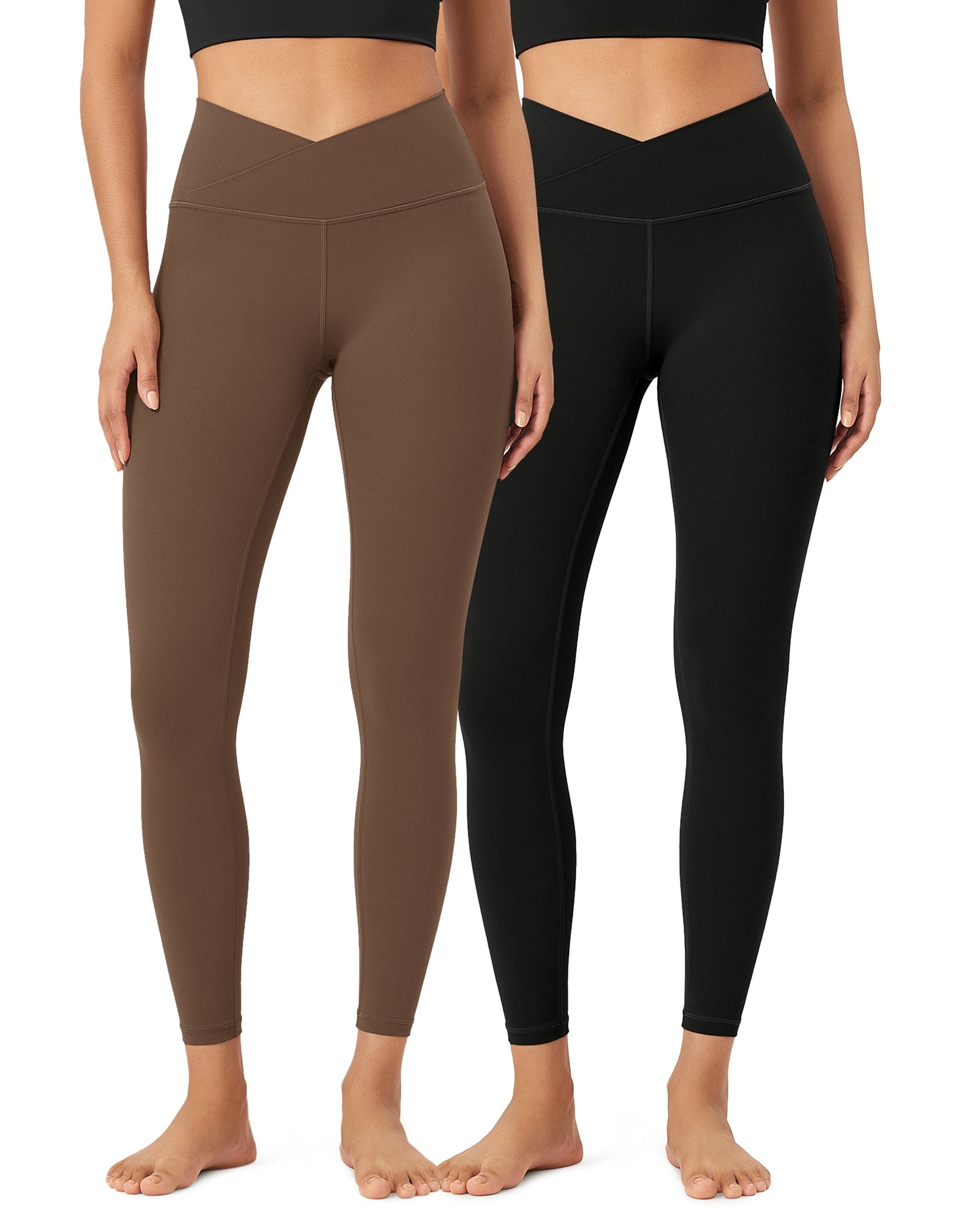 2 Pack 25 Buttery Soft Crossover Lounge Yoga Waist Leggings - ododos