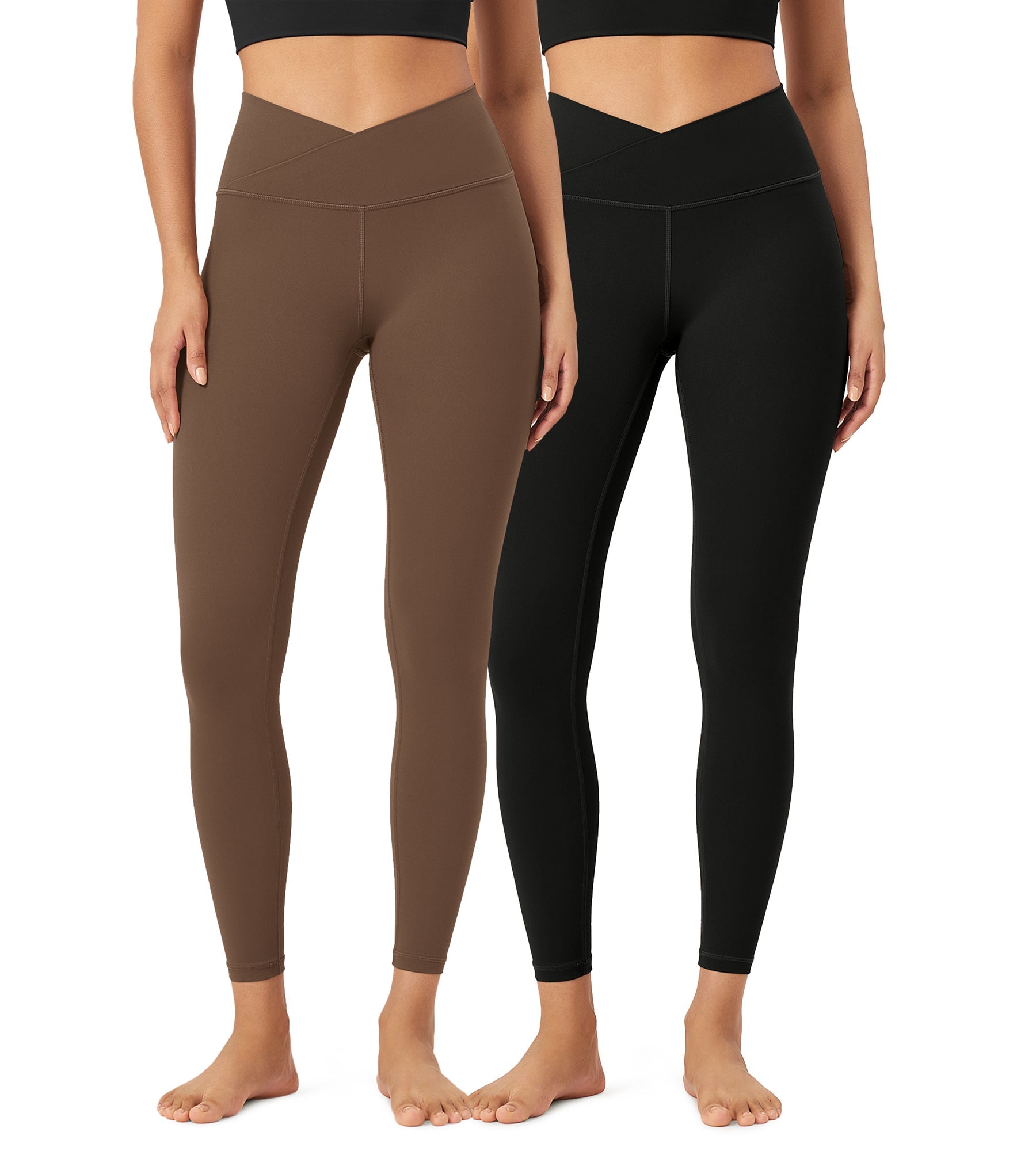 2 Pack 25 Buttery Soft Crossover Lounge Yoga Waist Leggings - ododos