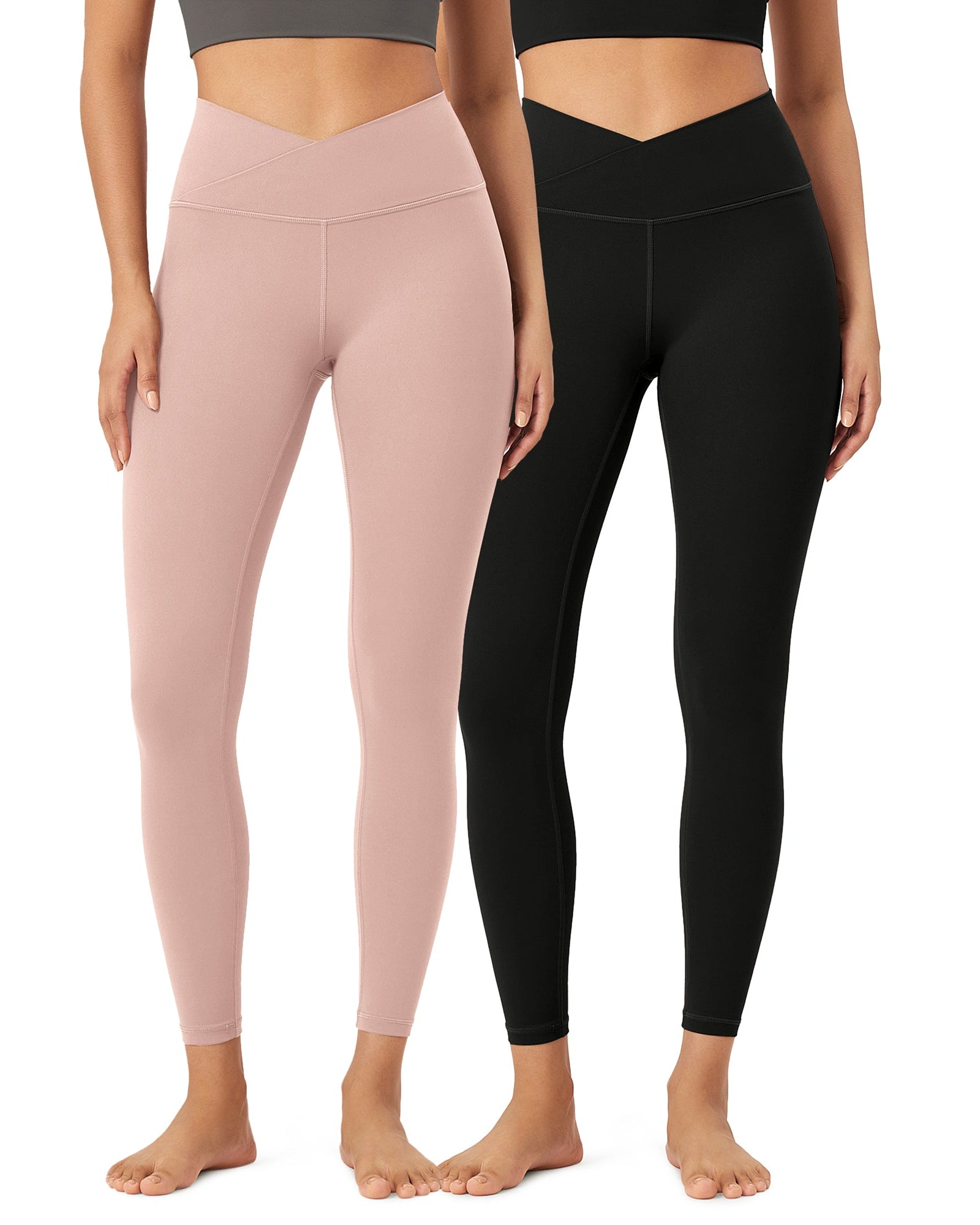 2 Pack 25 Buttery Soft Crossover Lounge Yoga Waist Leggings - ododos