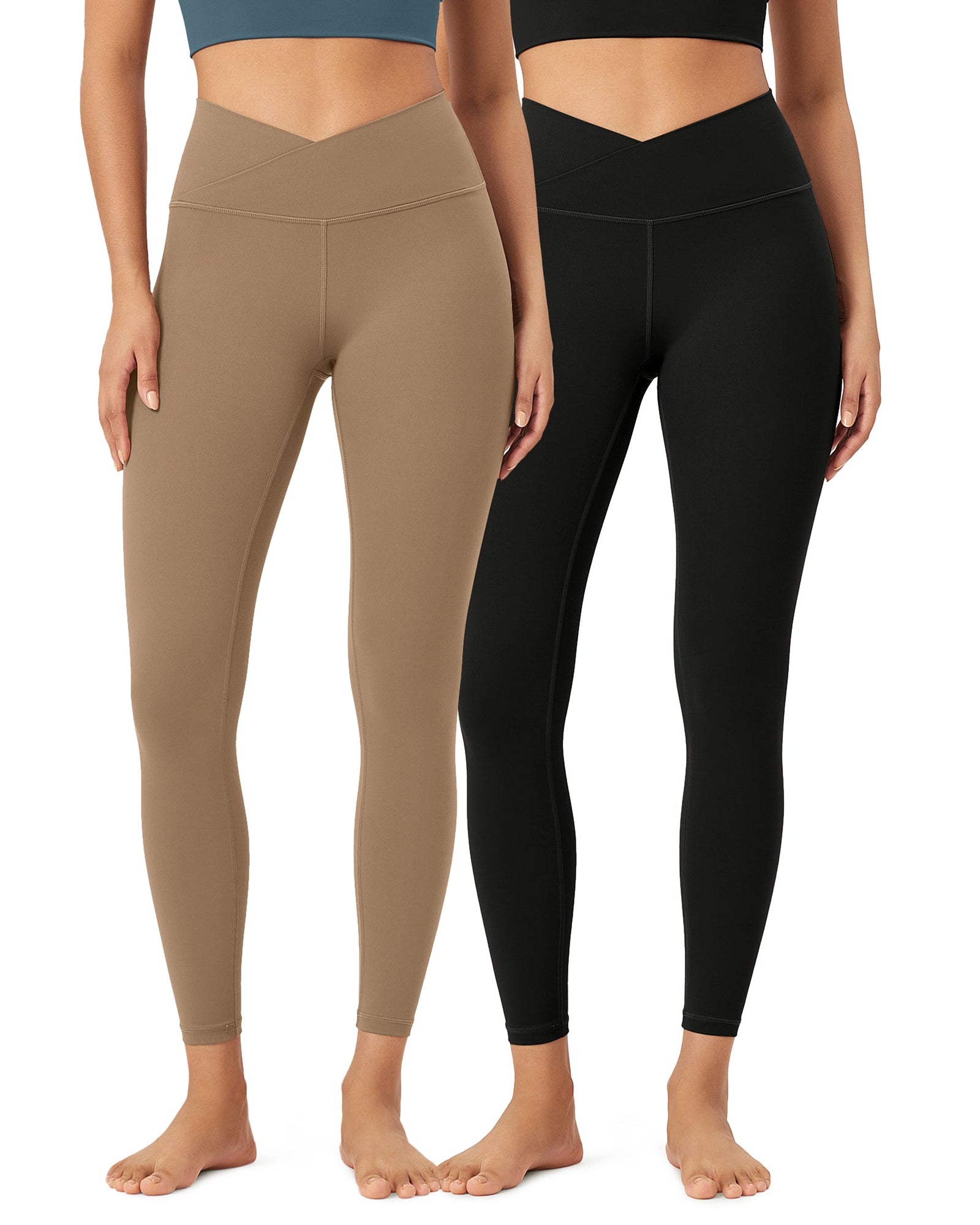 2 Pack 25 Buttery Soft Crossover Lounge Yoga Waist Leggings - ododos