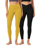 2 Pack 25 Buttery Soft Crossover Lounge Yoga Waist Leggings - ododos