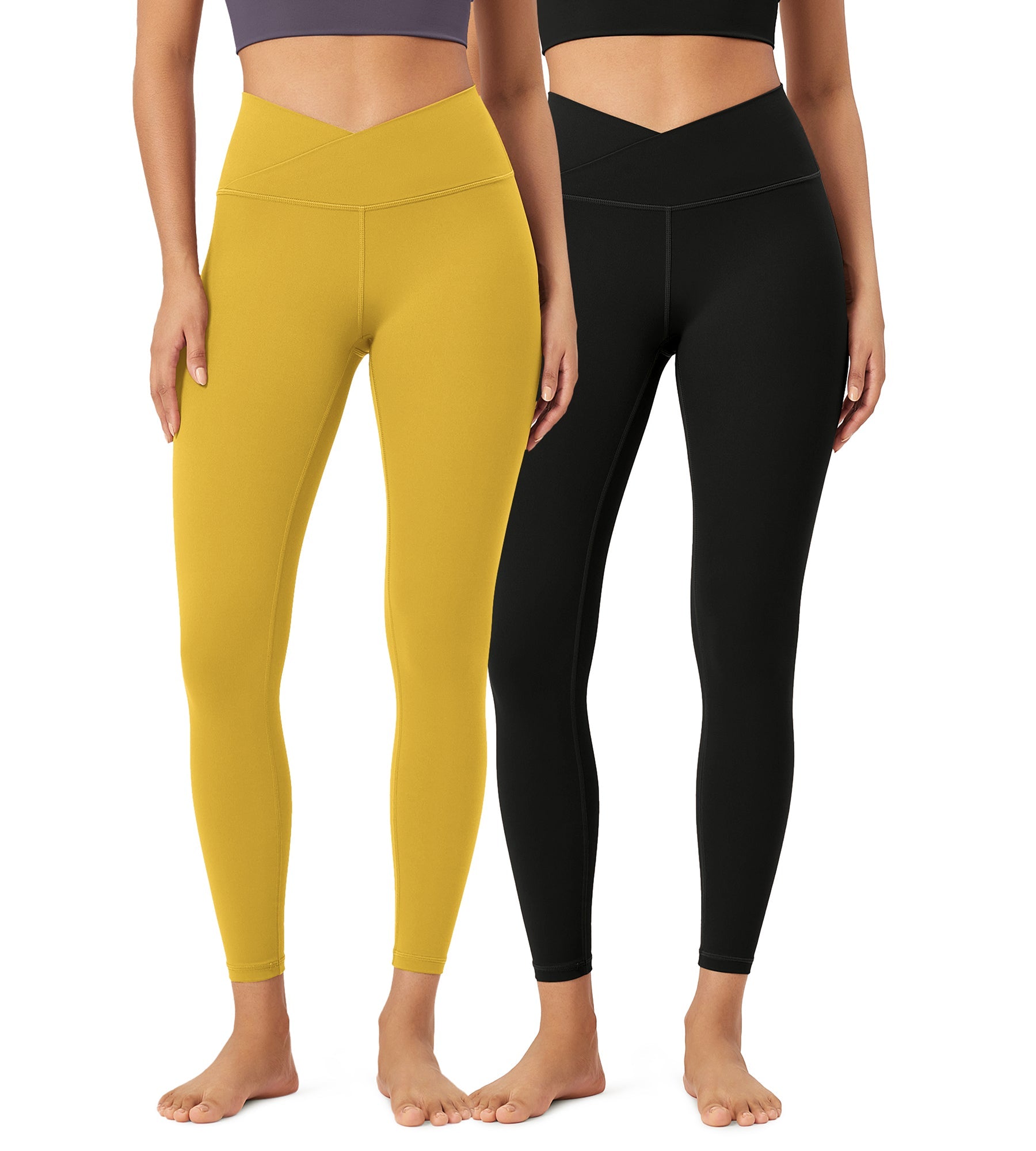 2 Pack 25 Buttery Soft Crossover Lounge Yoga Waist Leggings - ododos
