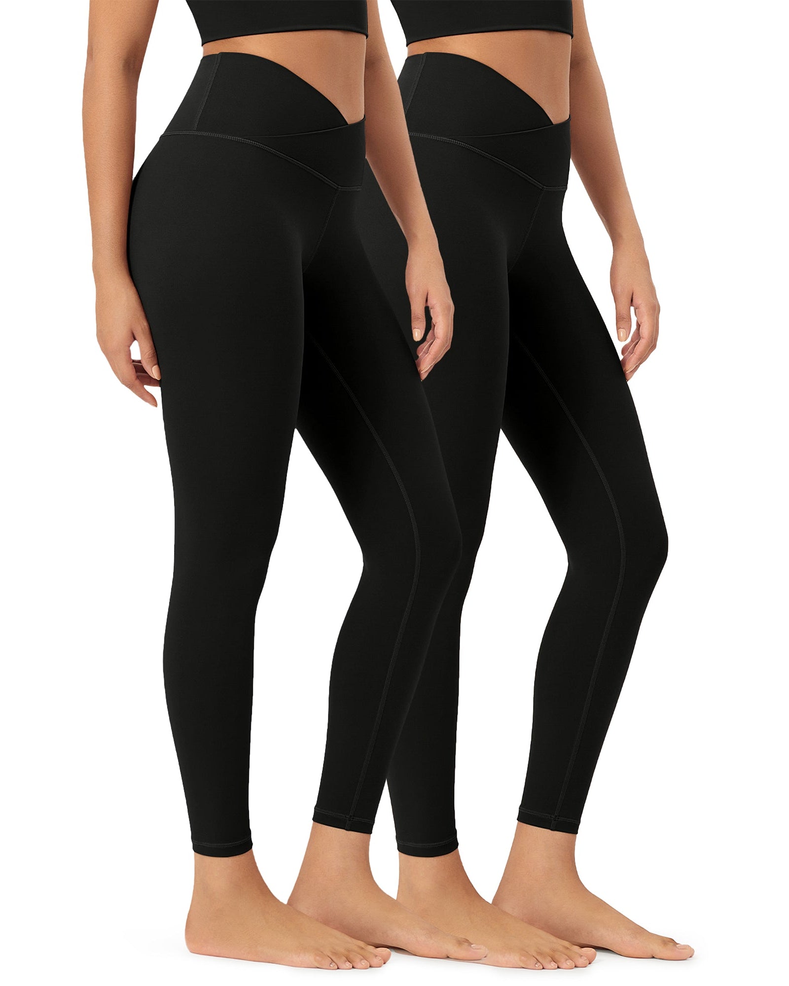 2 Pack 25 Buttery Soft Crossover Lounge Yoga Waist Leggings - ododos