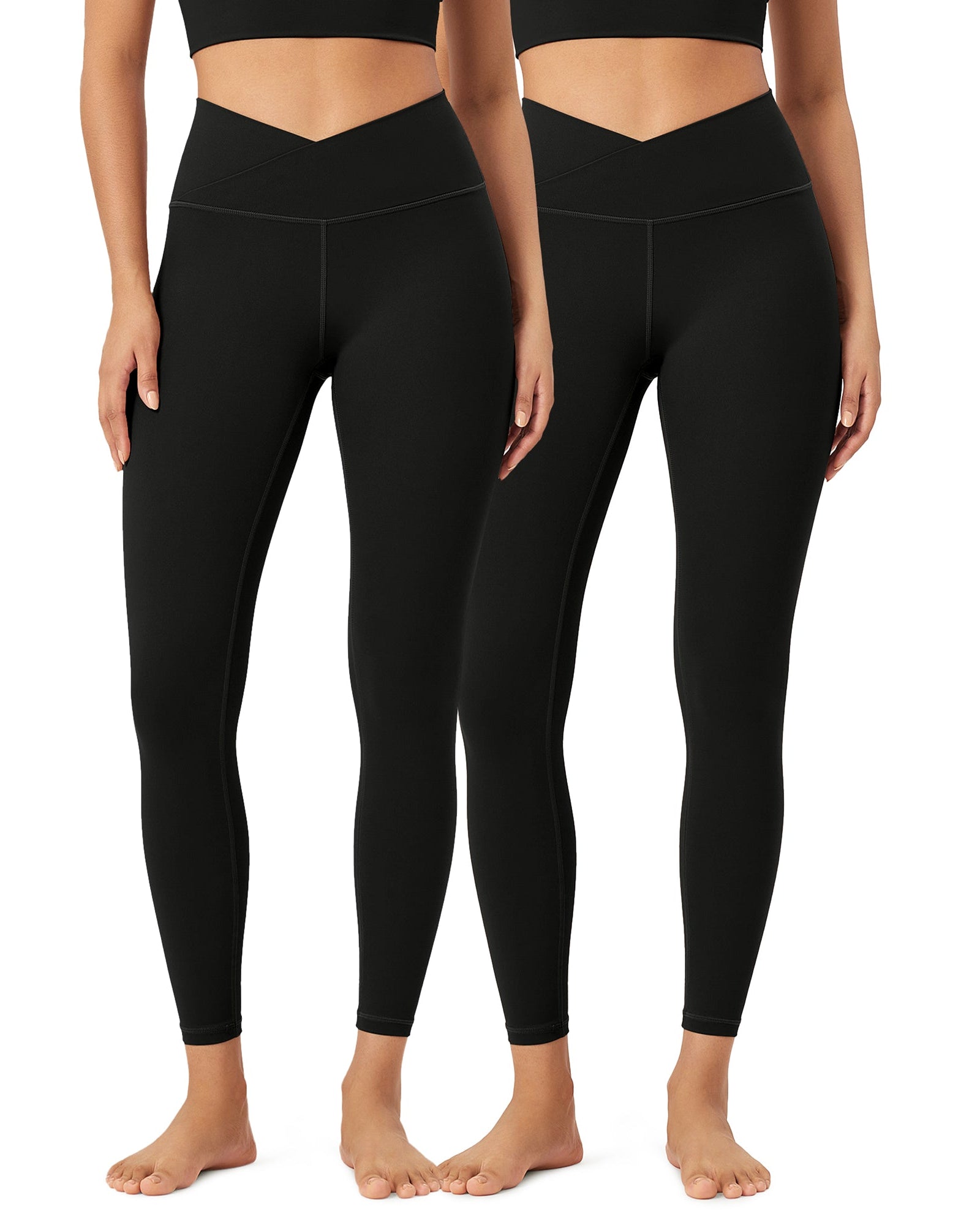 2 Pack 25 Buttery Soft Crossover Lounge Yoga Waist Leggings - ododos