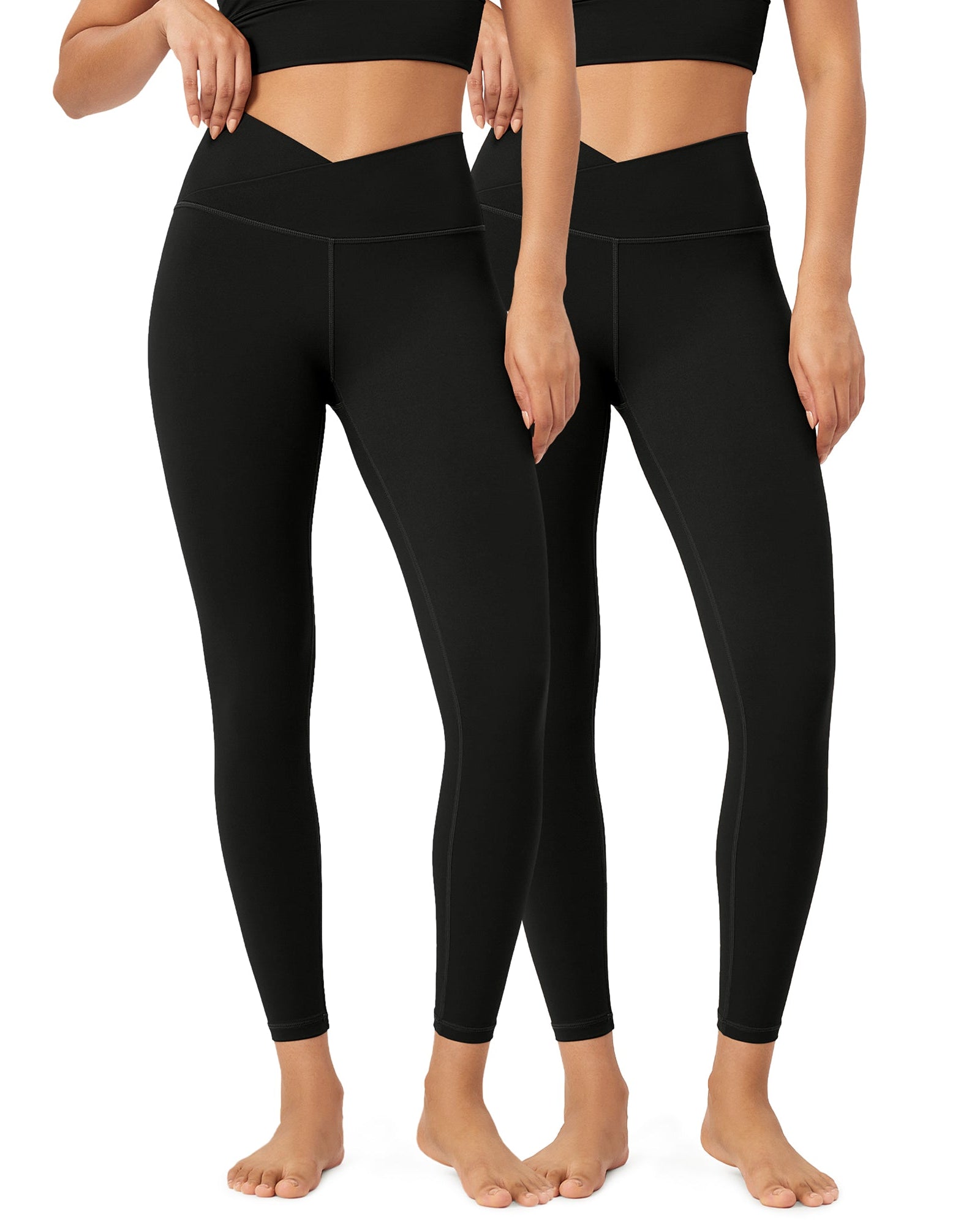 2 Pack 25 Buttery Soft Crossover Lounge Yoga Waist Leggings - ododos