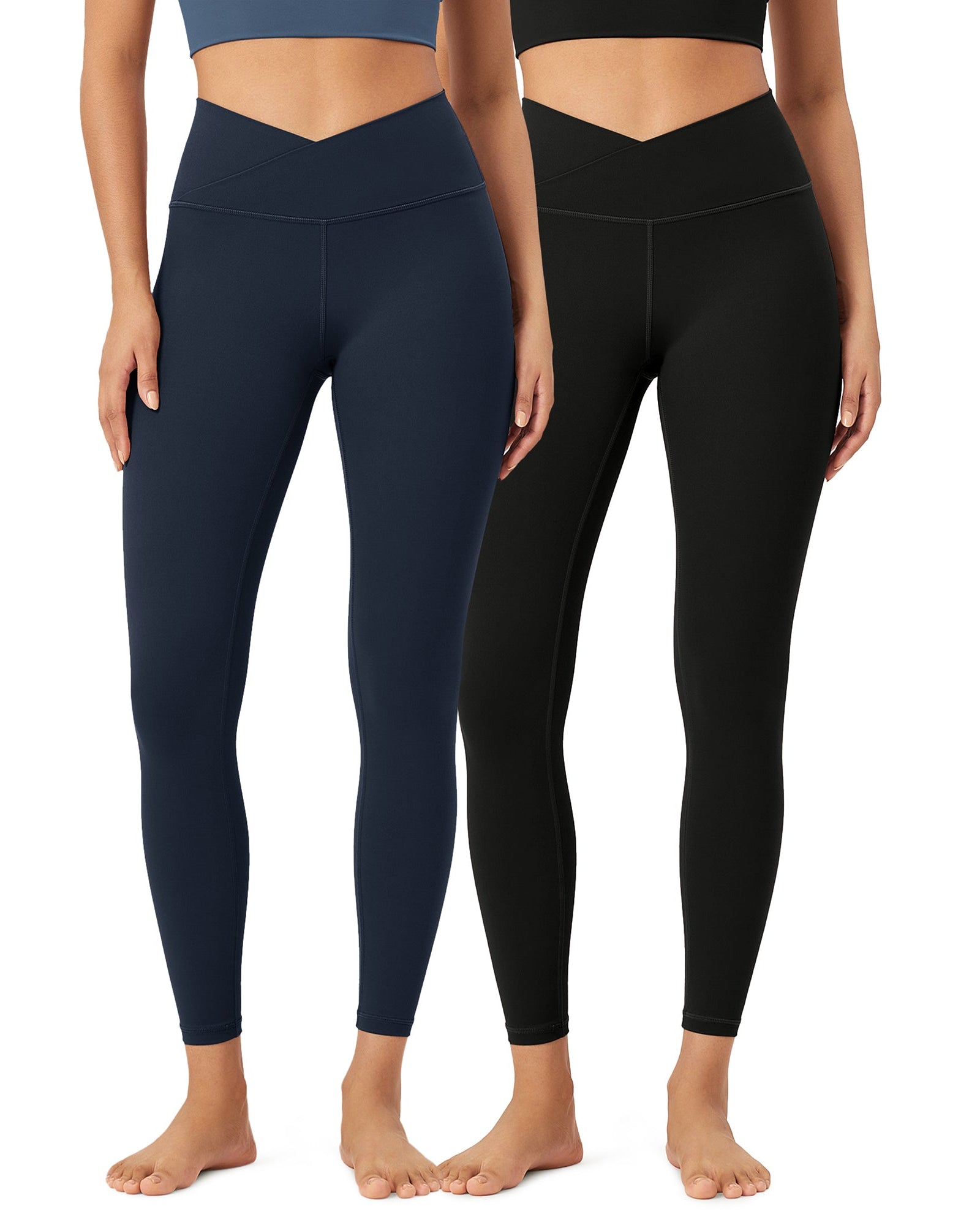 2 Pack 25 Buttery Soft Crossover Lounge Yoga Waist Leggings - ododos