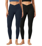 2 Pack 25 Buttery Soft Crossover Lounge Yoga Waist Leggings - ododos
