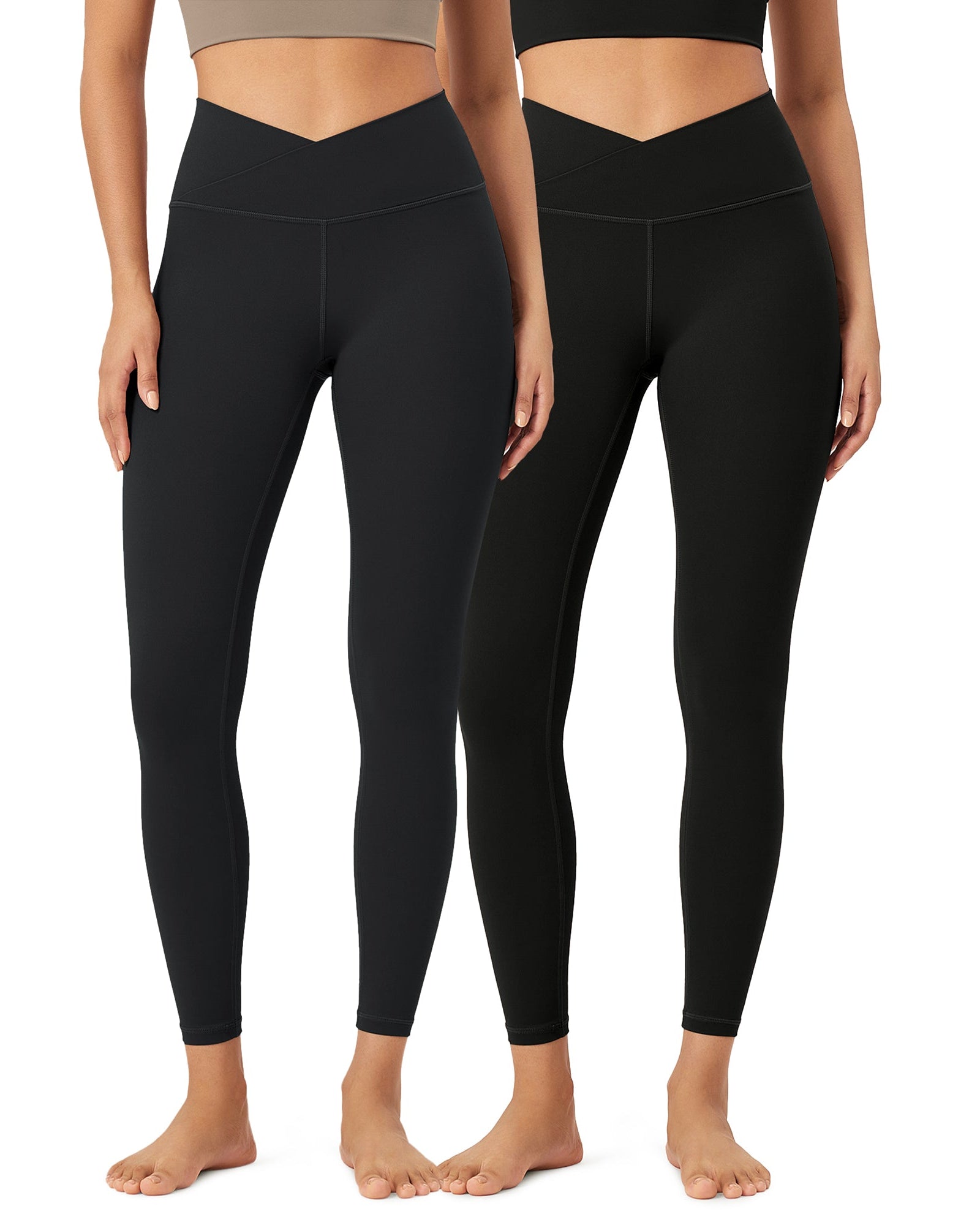 2 Pack 25 Buttery Soft Crossover Lounge Yoga Waist Leggings - ododos